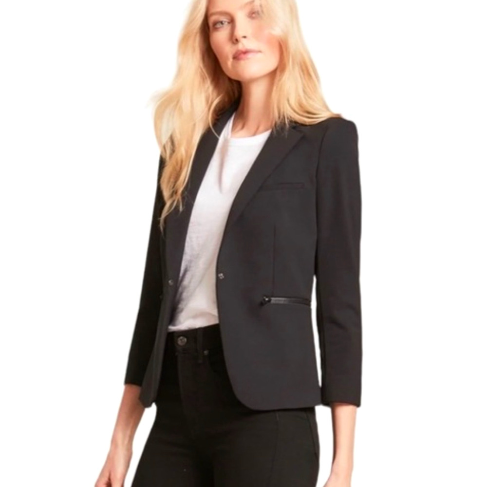 Veronica Beard 2 Core Schoolboy $645 Scuba Dickey Jacket Fitted Blazer Black NWT